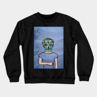 Waves of Light - Mexican Female Character with Dark Eyes and Light Accent Crewneck Sweatshirt